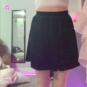 black velvet flowy skirt